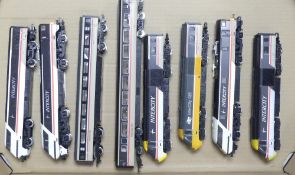 Collection of Hornby OO gauge InterCity 125 locomotives and carriages. Untested. (1 Tray)