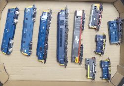 Collection of OO gauge diesel locomotives to include Bachmann BR blue 4512, Hornby BR blue 37073,