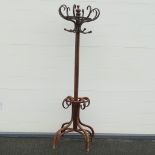 Early 20th century Bentwood hall stand, h.197 x d.60cm