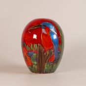 Anita Harris Kingfisher Delta vase H. 15cm gold signed.