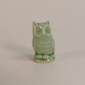 Wade, prototype hollow Whimsy of an owl in green. Height: 3.5cm