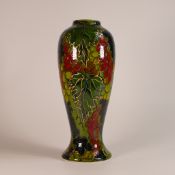 Anita Harris impressive Tube lined Vineyard design vase H. 32cm reactive glazes, gold signed.