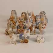 Wade, a collection of fourteen figures and Whimsies to include - double bunnies, Jem the Tuba