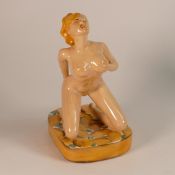 Kevin Francis Peggy Davies erotic figure of girl kneeling, artists colourway, 1 of 1 signed by