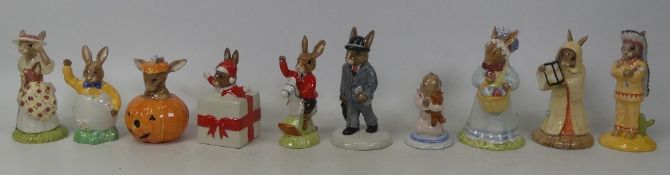 Royal Doulton Bunnykins to include Little Bo Peep DB220, William DB69, Halloween DB132, Christmas