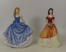 Royal Doulton, Lady figure Bluebell HN5599 and Linda HN5019. Both boxed. (2)