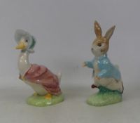 Beswick large Beatrix Potter Jemima Puddle-duck also Royal Doulton Peter Rabbit. Tallest 18cm (2)