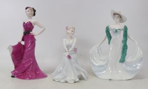 Coalport Lady Figurines Ladies of Fashion Gail, Elegance a/f, Sophisticated Lady complete (boxed)(