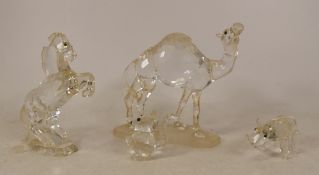 Swarovski Crystal Figures to include Camel, Stallion, Rhinoceros, Squirrel (all a/f) tallest:12cm (
