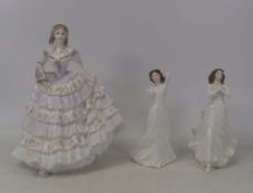Royal Worcester, Belle of the Ball together with Royal Doulton Forget Me Not and With Love a/f (3)