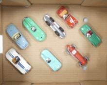 Collection of loose Dinky Toys Meccano to include 133 Cunningham C-5R, 236 Connaught, 238 Jaguar