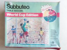 Subbuteo Table Soccer 'World Cup Edition' set with floodlights, box in poor condition, not checked