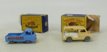 Two Matchbox Lesney boxed models to include No. 60 Morris J2 Pick-U, and No. 29 Bedford Milk Van,