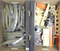 Large collection of Hornby Dublo OO gauge track and accessories to include turntable, signal box,