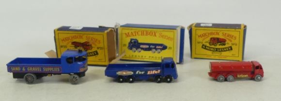 Three Matchbox Lesney to include Yesteryear Y4-1 Sentinel Steam Wagon "Sand & Gravel Suppliers" (