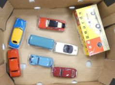 Collection of diecast to include Corgi Saab 96, VW Type 2 Van, Porsche 356 Speedster, VA11002