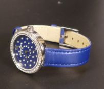 Swarovski Blue Day Time Ladies Watch with Crystal Sparkle Blue Face with Original Box