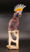 Swarovski Crystal Maxi Red Cockatoo on wooden base from the 'Paradise Birds' collection in
