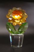 Swarovski colourful Crystal Large Sunflower 835636, green, orange, amber, blue, 20cm tall boxed