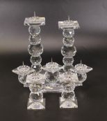 Swarovski Crystal Candle holders to include four individual columns also a Trio set, tallest 16cm (