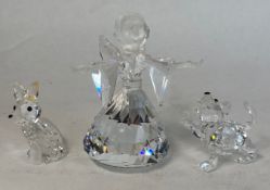 Swarovski Crystal Angel Figurine together with a small Swarovski Crystal Fox figure & Swarovski