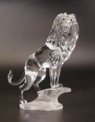 Swarovski Crystal Lion standing on a rock designed by Martin Zendrox approx. 12cm in original box