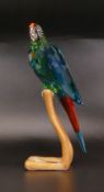 A Swarovski Crystal figure from The Birds Of Paradise Collection ' Macaw' Chrome/Green designed by