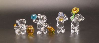 Swarovski collection of coloured crystal bears to include 'I Travel The World', Kris Bear' A