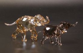 Swarovski Crystal Cinta Cub 9cm long in original box together with Elegance of Africa SCS Elephant