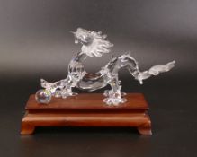 Swarovski Crystal Chinese Zodiac Dragon figurine on a wooden stand with COA in original box