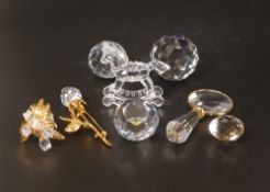 Swarovski Crystal Collection to include Magnifying Glass, Boxed Egg, Rose Bud with Gold Tone Stem