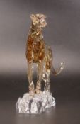 Swarovski Crystal Elegance of Africa 2023, Cheetah Mehira 5636241 in clear bronze tone colour 12cm