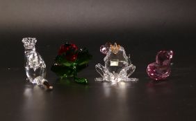Swarovski Crystal collection of Animals to include SCS Ermine 2019 Black Tipped Tail, Happy Duck '