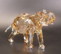 Swarovski Crystal 'Cinta Elephant' the SCS Annual Edition for 2013, 11cm high, with plaque in