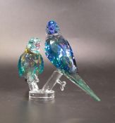 Swarovski Crystal Jungle Beats Parakeet Couple Fife and Fifer figurine