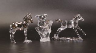 Swarovski Crystal small animal figures to include Koala Bear 8cm, Horse Esperanza 11cm long &