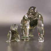 Swarovski 'Endangered Wildlife Gorillas' mother and cub 12cm height of tallest in original box
