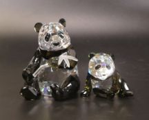 Swarovski 2008 Annual Edition Pandas mother and cub in original box