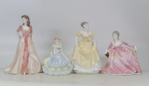 Coalport Lady Figurines to include- Debutante 'Just for You', Ladies of Fashion Polly, Jaqueline (