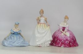 Royal Doulton Lady Figurines to include- Victoria HN2471(a/f), Gift Of Love HN3427, Debutante