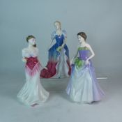 Three Royal Doulton lady figures to include Jessica HN3850, For You HN3863 and Pamela HN3756,
