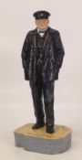 Peter Hicks hand painted resin sculpture of Winston Churchill, D. Day +6. (H: 30cm)