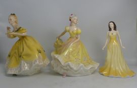 Three Royal Doulton lady figures to include Ninette HN2379, The Last Waltz HN2315 and Topaz