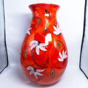 Very large Poole Pottery vase in the Daisy pattern, height 46cm.