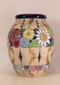 Amphora Czechoslovakian 1930s Art Deco floral design Vase, 25cm tall