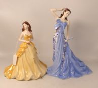 Wedgwood limited edition figurine Sarah together with Coalport figurine Golden Anniversary, height
