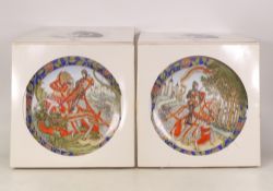 Two boxed collectors plates 'Legend of St George also St George slaying the Dragon by William &