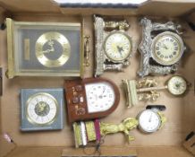A mixed collection of clocks in various styles including carriage clock, desk clock etc (1 tray).