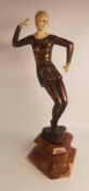 After Ferdinand Preiss (German 1882-1943) - Art Deco style bronze dancer figure, cast with