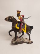 Hand painted cast metal Poste Militaire figure, damages and losses noted, height 17cm.